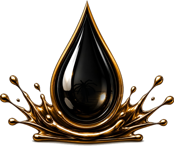Southern Oil Recovery black and gold oil drop splash